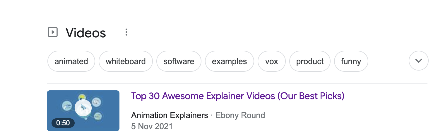 Google search results